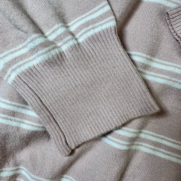 NWT Liz Claiborne Womens 2X XXL Sweater Pullover Striped Pink and White Very Sof - Picture 6 of 8